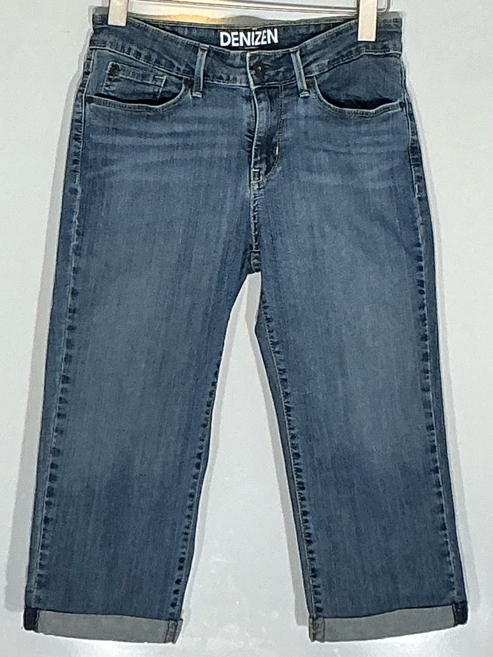 Denizen by Levi’s Womens Size 4 Cropped Capri Jeans Blue Denim Cuffed Stretch